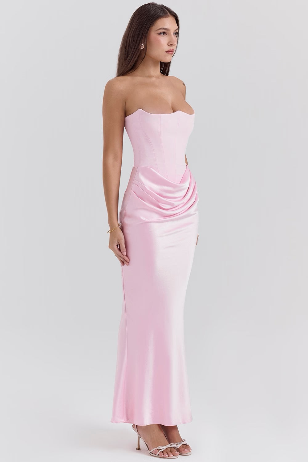 Hera - Elegant Retro Solid Color Strapless Party Dress
