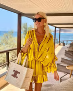 Adalyn - Chic V-Neck High Waist Mini Dress