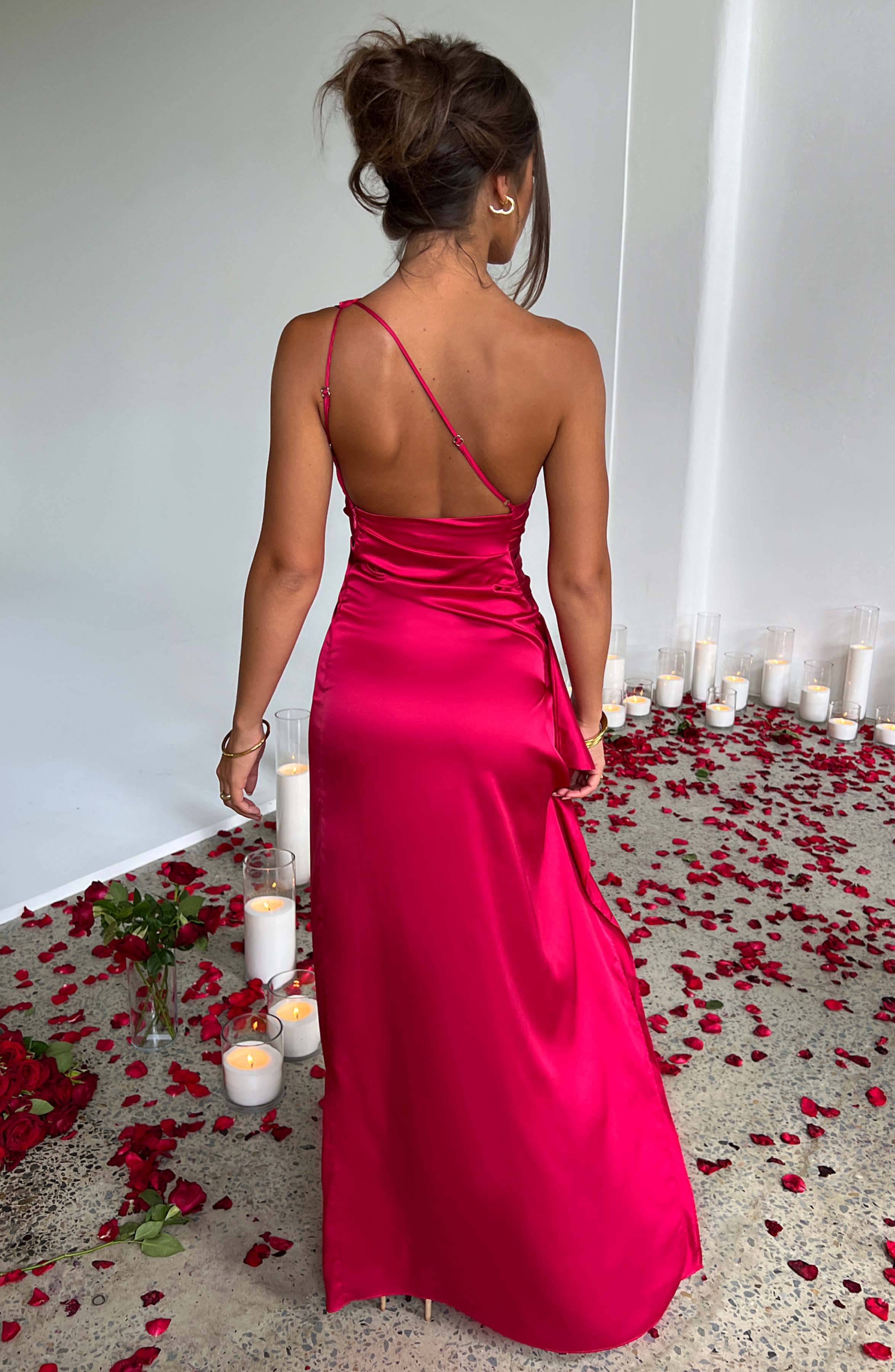 Saoirse - One Shoulder Satin Long Bodycon Dress